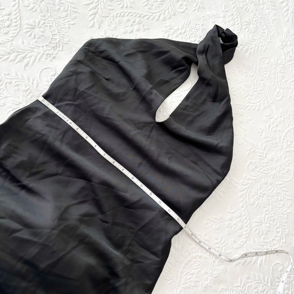 NWOT Lulus Beyond Classy Black Satin Halter Midi Dress Large - Picture 7 of 8